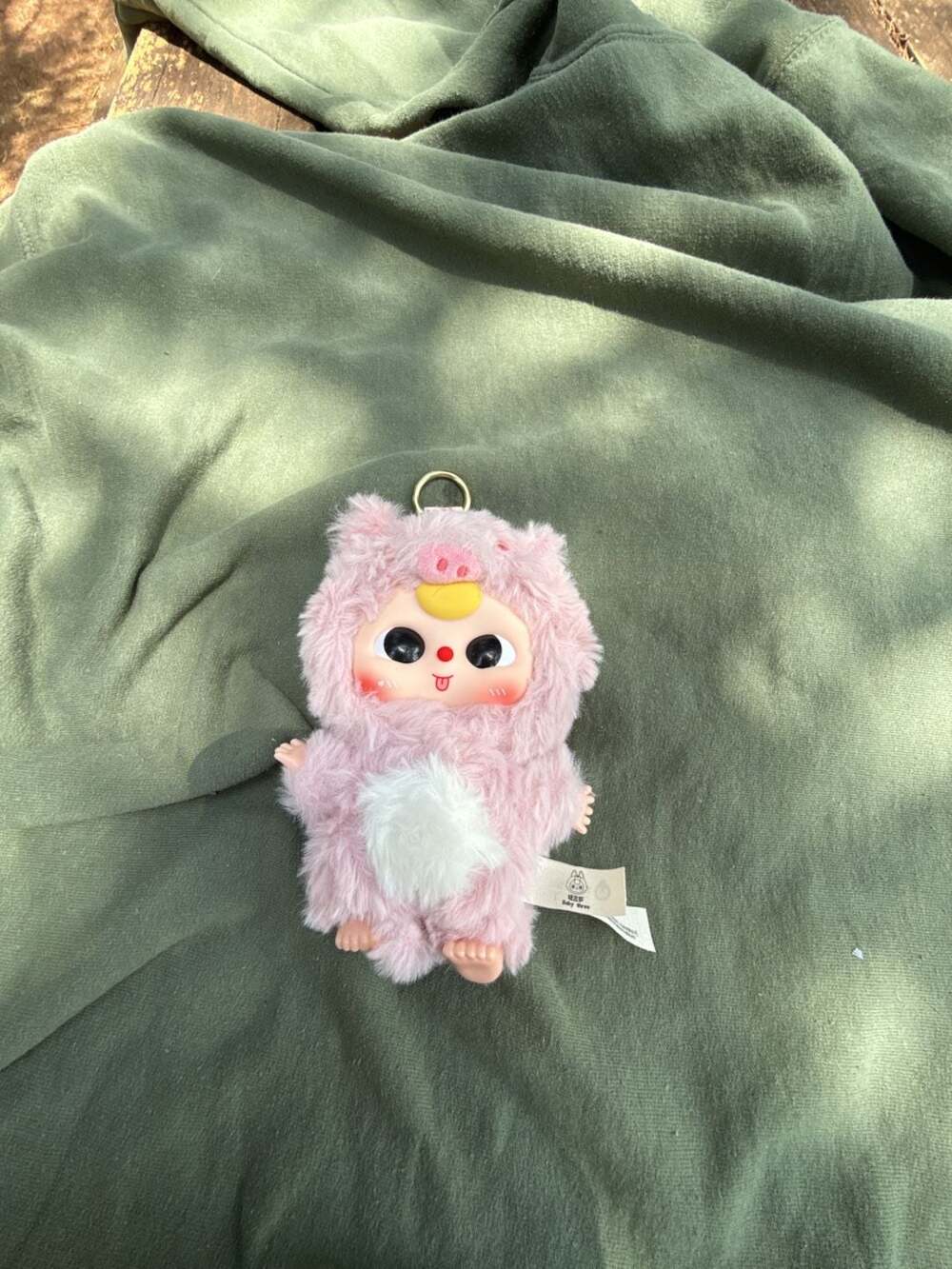 Baby Three Fluffy Piglet Plush Pendant Keychain